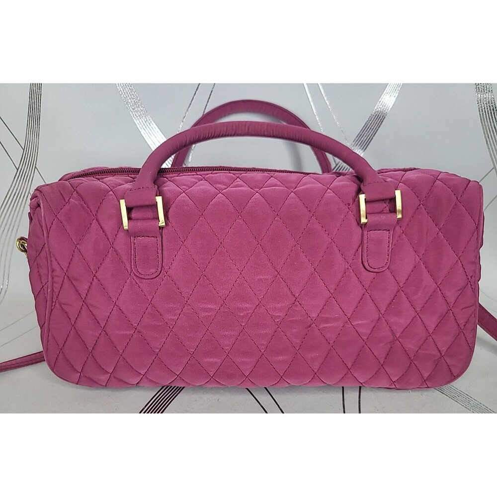 Vera Bradley Pink Quilted Duffel Shoulder Bag Purse Travel Tote Hawthorn Handbag - Picture 5 of 15